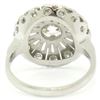 Image 6 : Antique Art Deco Platinum 1.37 ctw European Diamond Open Platter Ring