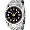 Image 3 : Rolex Mens Stainless Steel 36MM Black Diamond Datejust Wristwatch