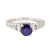 Image 2 : 1.15 ctw Blue Sapphire and Diamond Ring - 14KT White Gold