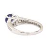 Image 3 : 1.15 ctw Blue Sapphire and Diamond Ring - 14KT White Gold