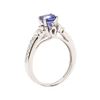 Image 4 : 1.15 ctw Blue Sapphire and Diamond Ring - 14KT White Gold
