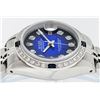 Image 4 : Rolex Ladies Stainless Steel Blue Vignette Diamond & Sapphire Datejust Wriswatch