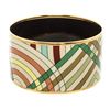 Image 4 : Hermes Beige Multicolor Enamel Gold Plated Extra Wide Bangle Bracelet