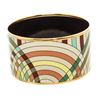 Image 5 : Hermes Beige Multicolor Enamel Gold Plated Extra Wide Bangle Bracelet