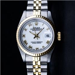 Rolex Ladies 2 Tone Yellow Gold Yellow Gold & Stainless Steel White Roman 26MM D