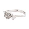 Image 1 : 0.20 ctw Diamond Pave Heart Ring - 14KT White Gold