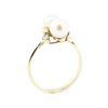 Image 4 : 0.08 ctw Diamond and 7mm Round Cultured Pearl Ring - 14KT Yellow Gold