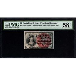 10 Cent Fourth Issue Fractional Note PMG 58EPQ