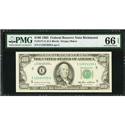 1985 $100 Richmond Federal Reserve Note PMG 66EPQ