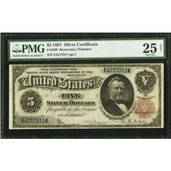 1891 $5 Silver Certificate PMG 25NET