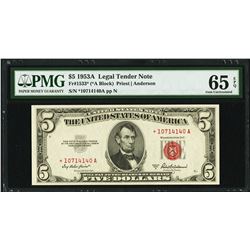 1953A $5 Legal Tender STAR Note PMG 65EPQ