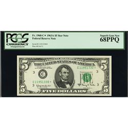 1963A $5 Philadelphia Federal Reserve STAR Note PCGS 68PPQ