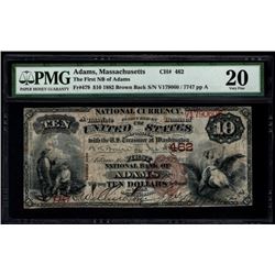 1882 $10 Adams National Bank Note PMG 20