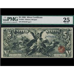 1896 $5 Educational Silver Certificate PMG 25