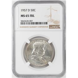 1957-D Franklin Half Dollar Coin NGC MS65FBL