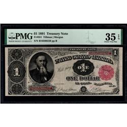 1891 $1 Treasury Note PMG 35EPQ