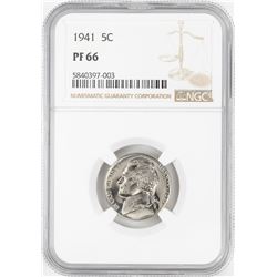 1941 Proof Jefferson Nickel Coin NGC PF66