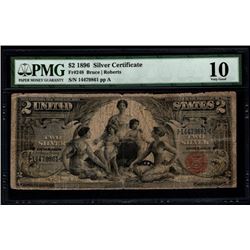 1896 $2 Educational Silver Certificate PMG 10