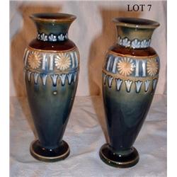 PAIR DOULTON LAMBETH BUD VASES