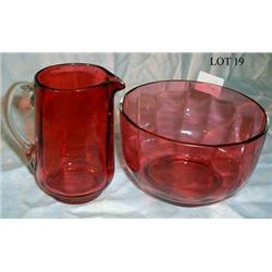 VINTAGE CRANBERRY CREAM & LARGE SUGAR