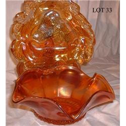 TWO MARIGOLD CARNIVAL BOWLS