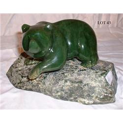 B.C NEPHRITE JADE CARVING- BEAR WALKING