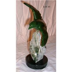 B.C NEPHRITE JADE CARVING- EAGLE FLYING