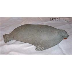 VINTAGE INUIT SOAPSTONE SEAL CARVING