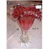 Image 1 : EARLY CRANBERRY FOOTED VASE