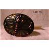 Image 1 : CARNIVAL GLASS SCARAB HAT PIN, AMETHYST