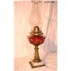 Image 1 : VICTORIAN ETCHED RUBY OIL LAMP