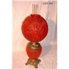 Image 1 : VICTORIAN RUBY GLASS BANQUET OIL LAMP