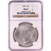 Image 1 : 1925 $1 Peace Silver Dollar Coin NGC MS65