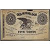 Image 1 : 1862 Five Cents Geo W. Hallock Bath, N.Y. Obsolete Note