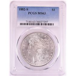 1882-S $1 Morgan Silver Dollar Coin PCGS MS63