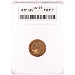 1927 $2 1/2 Liberty Head Quarter Eagle Gold Coin ANACS AU58