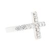 Image 1 : 14KT White Gold 0.53 ctw Diamond Cross Ring