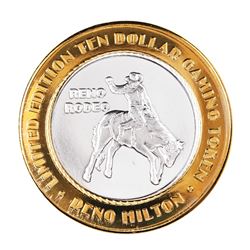 .999 Silver Hilton Reno, Nevada $10 Casino Limited Edition Gaming Token