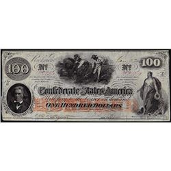 1863 $100 Confederate States of America Note