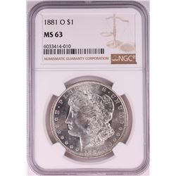 1881-O $1 Morgan Silver Dollar Coin NGC MS63