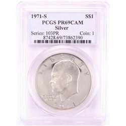 1971-S $1 Proof Eisenhower Silver Dollar Coin PCGS PR69CAM