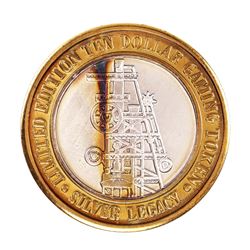 .999 Fine Silver Silver Legacy Reno, Nevada $10 Limited Edition Gaming Token