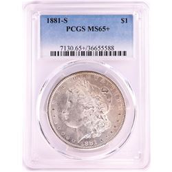 1881-S $1 Morgan Silver Dollar Coin PCGS MS65+ Nice Toning