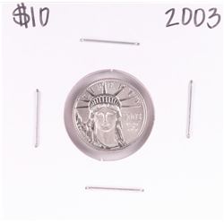 2003 $10 Platinum American Eagle Coin