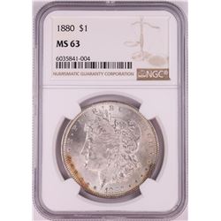 1880 $1 Morgan Silver Dollar Coin NGC MS63