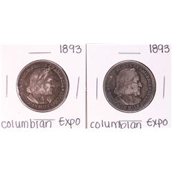 Lot of (2) 1893 Columbian Expo Commemorative Half Dollar Coins