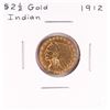 Image 1 : 1912 $2 1/2 Indian Head Quarter Eagle Gold Coin