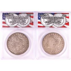 Lot of 1921-S & 1921-D $1 Morgan Silver Dollar Coins ANACS Genuine