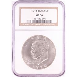 1974-S $1 Eisenhower Silver Dollar Coin NGC MS66