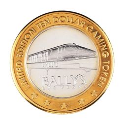 .999 Silver Bally's Las Vegas $10 Casino Limited Edition Gaming Token